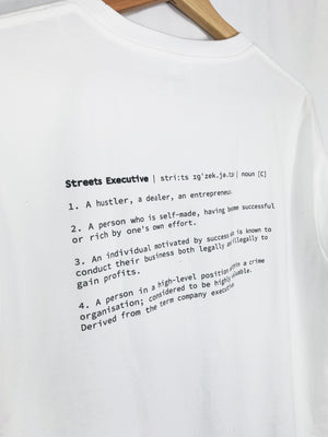 Oversized White Definition T-shirt – Streets Executive