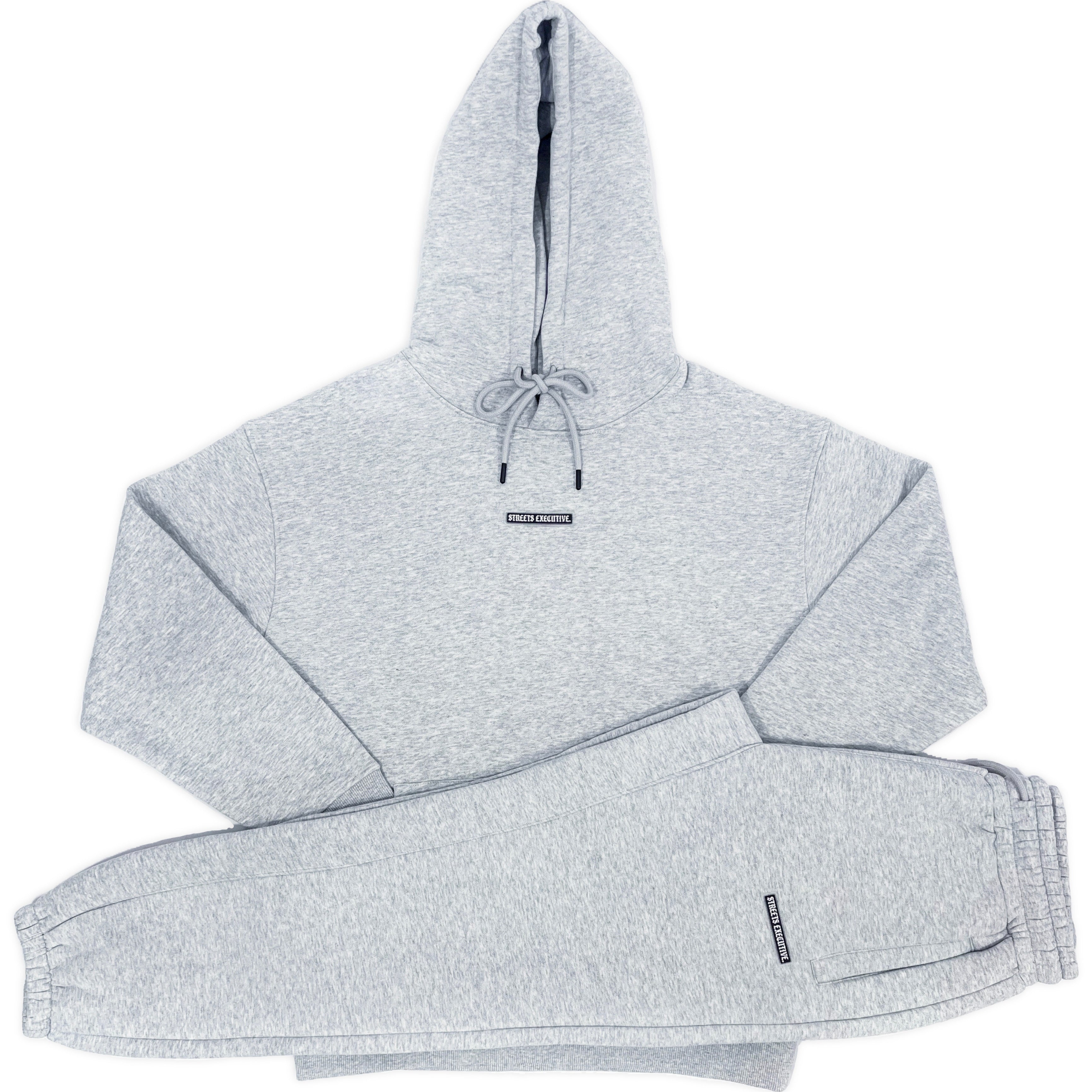 SE Hooded Lounge Tracksuit - Grey Marl