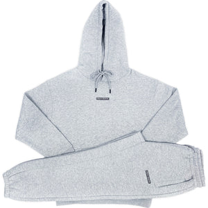 SE Hooded Lounge Tracksuit - Grey Marl