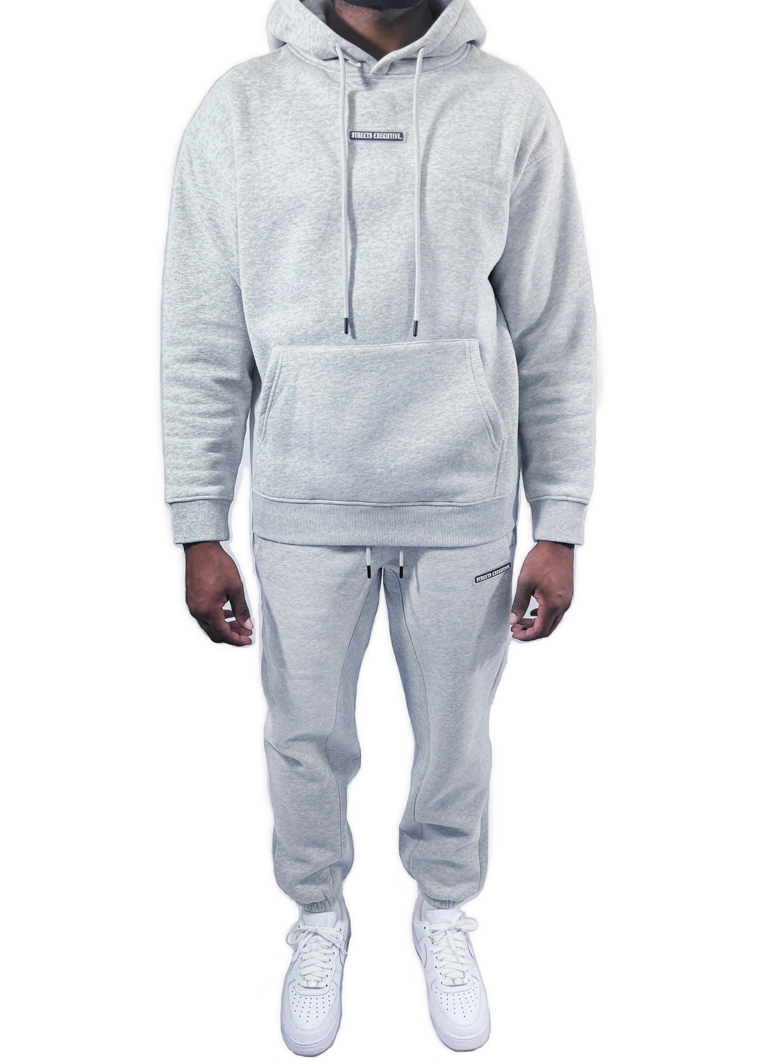 SE Hooded Lounge Tracksuit - Grey Marl